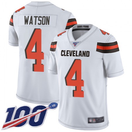 Nike Browns #4 Deshaun Watson White Men's Stitched NFL 100th Season Vapor Limited Jersey