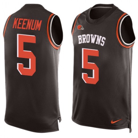 Nike Browns #5 Case Keenum Brown Team Color Men's Stitched NFL Limited Tank Top Jersey