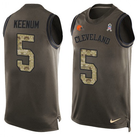 Nike Browns #5 Case Keenum Green Men's Stitched NFL Limited Salute To Service Tank Top Jersey