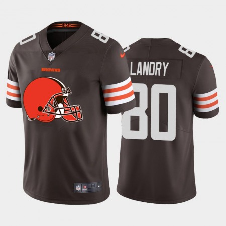 Cleveland Browns #80 Jarvis Landry Brown Men's Nike Big Team Logo Vapor Limited NFL Jersey