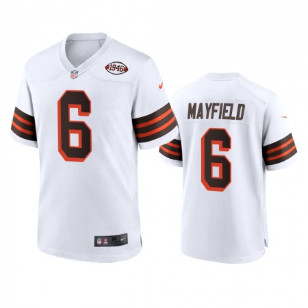 Men's Browns #6 Baker Mayfield Nike 1946 Collection Alternate Game Limited NFL Jersey - White
