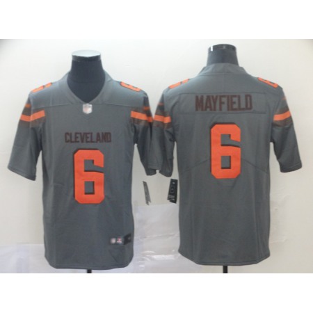 Nike Browns #6 Baker Mayfield Gray Men's Stitched NFL Limited Inverted Legend Jersey