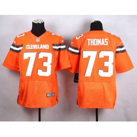 Nike Browns #73 Joe Thomas Orange Alternate Men's Stitched NFL New Elite Jersey