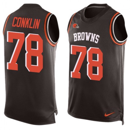 Nike Browns #78 Jack Conklin Brown Team Color Men's Stitched NFL Limited Tank Top Jersey