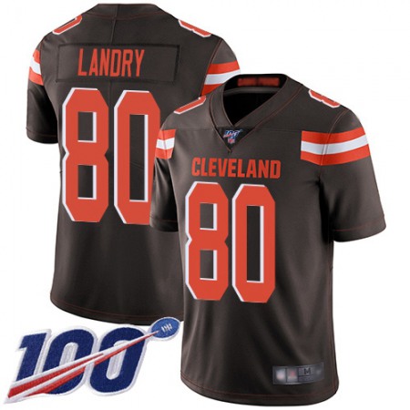 Nike Browns #80 Jarvis Landry Brown Team Color Men's Stitched NFL 100th Season Vapor Limited Jersey