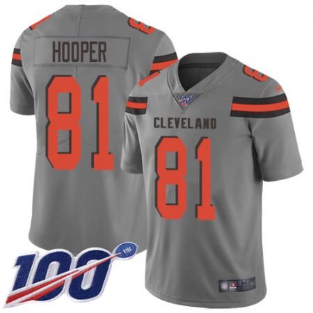 Nike Browns #81 Austin Hooper Gray Men's Stitched NFL Limited Inverted Legend 100th Season Jersey