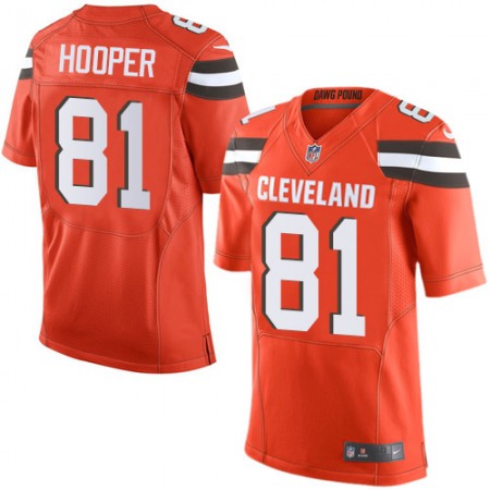 Nike Browns #81 Austin Hooper Orange Alternate Men's Stitched NFL New Elite Jersey