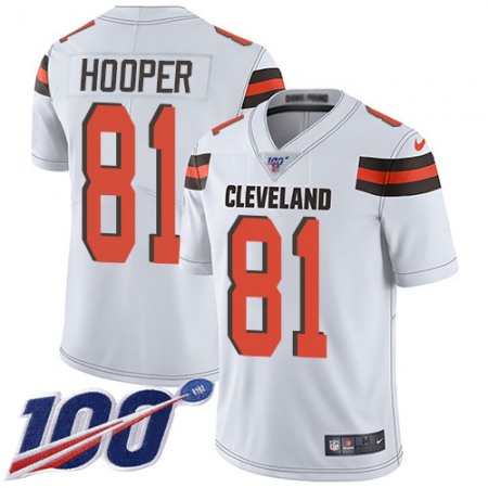 Nike Browns #81 Austin Hooper White Men's Stitched NFL 100th Season Vapor Untouchable Limited Jersey