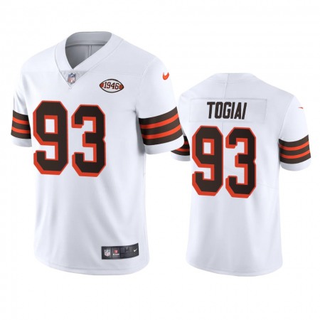 Cleveland Browns #93 Tommy Togiai Nike 1946 Collection Alternate Vapor Limited NFL Jersey - White