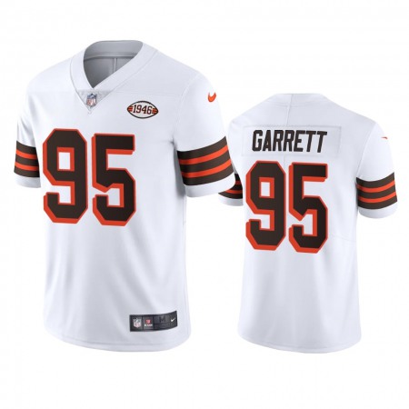 Cleveland Browns #95 Myles Garrett Nike 1946 Collection Alternate Vapor Limited NFL Jersey - White