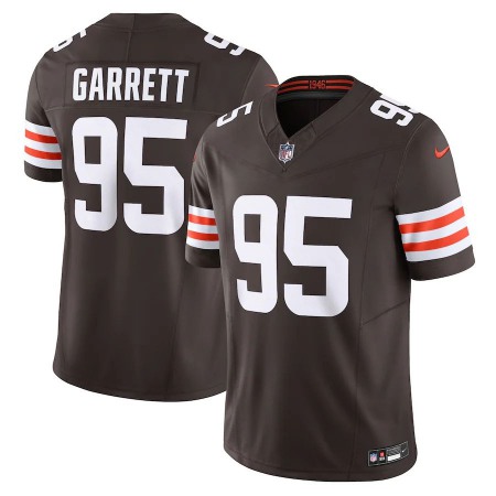 Cleveland Browns #95 Myles Garrett Nike Men'sBrown Vapor F.U.S.E. Limited Jersey