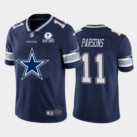 Dallas Cowboys #11 Micah Parsons Navy Blue Men's Nike Big Team Logo With Established In 1960 Patch Vapor Limited NFL Jersey