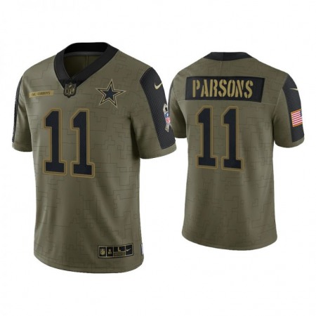Dallas Cowboys #11 Micah Parsons Olive Nike 2021 Salute To Service Limited Player Jersey