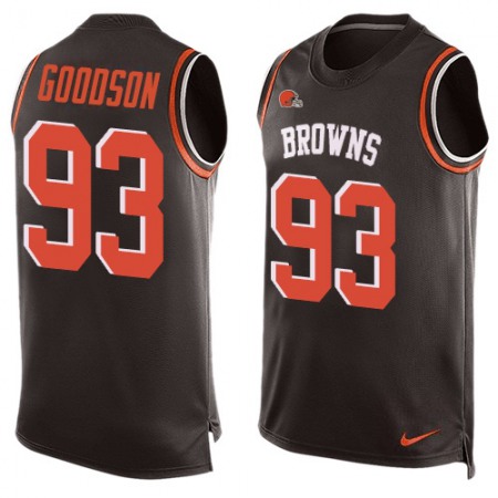 Nike Browns #93 B.J. Goodson Brown Team Color Men's Stitched NFL Limited Tank Top Jersey