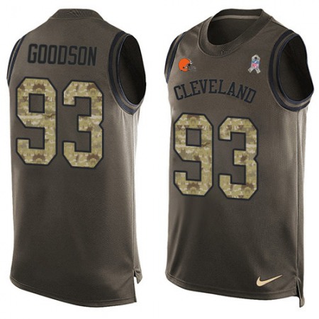 Nike Browns #93 B.J. Goodson Green Men's Stitched NFL Limited Salute To Service Tank Top Jersey