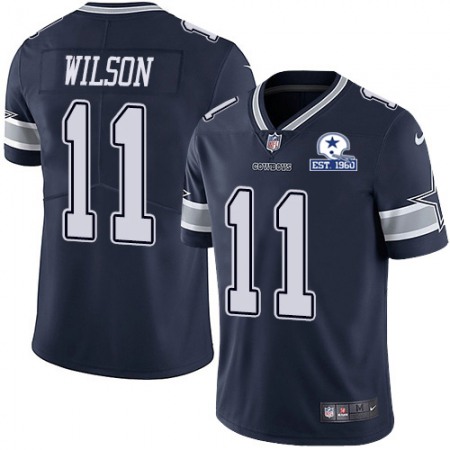 Nike Cowboys #11 Cedrick Wilson Navy Blue Team Color Men's Stitched With Established In 1960 Patch NFL Vapor Untouchable Limited Jersey