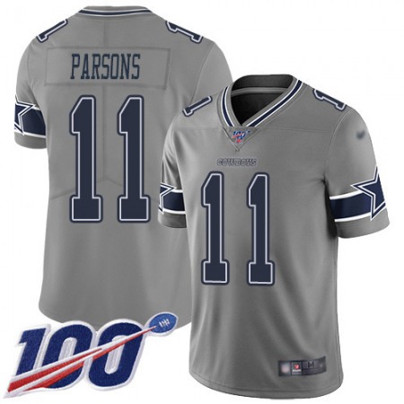 Nike Cowboys #11 Micah Parsons Gray Men's Stitched NFL Limited Inverted Legend 100th Season Jersey