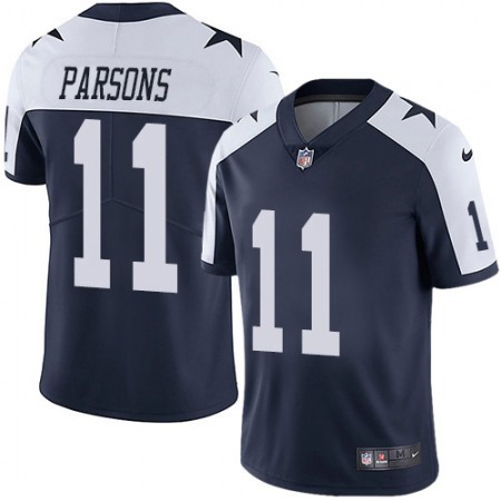 Nike Cowboys #11 Micah Parsons Nave Blue Thanksgiving Men's Stitched NFL Vapor Untouchable Limited Throwback Jersey