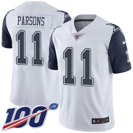 Nike Cowboys #11 Micah Parsons White Men's Stitched NFL Limited Rush 100th Season Jersey