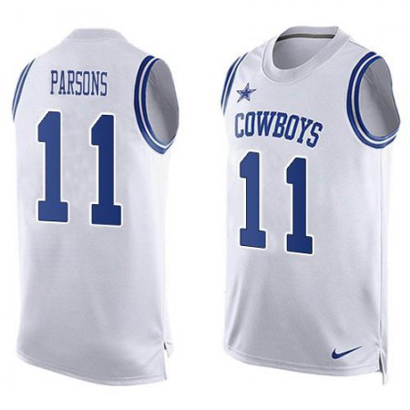 Nike Cowboys #11 Micah Parsons White Team Color Men's Stitched NFL Limited Tank Top Jersey