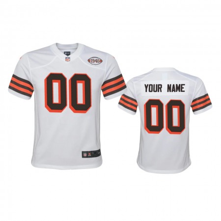 Youth Browns Custom Nike 1946 Collection Alternate Game Limited NFL Jersey - White