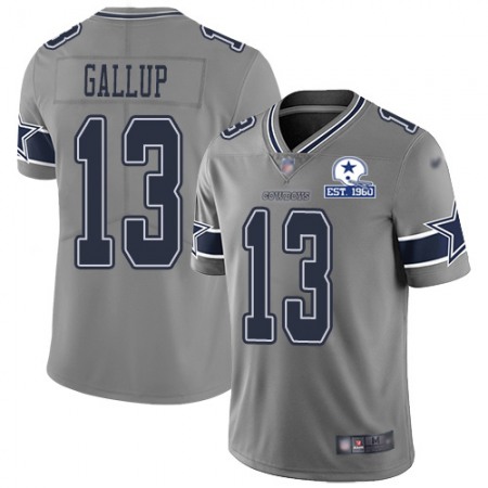 Nike Cowboys #13 Michael Gallup Gray Men's Stitched With Established In 1960 Patch NFL Limited Inverted Legend Jersey