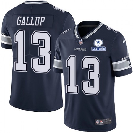 Nike Cowboys #13 Michael Gallup Navy Blue Team Color Men's Stitched With Established In 1960 Patch NFL Vapor Untouchable Limited Jersey