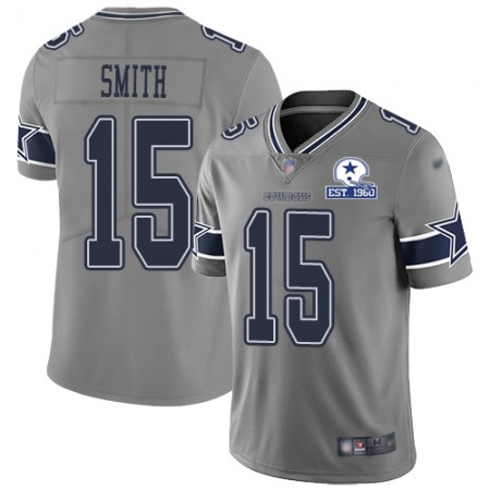 Nike Cowboys #15 Devin Smith Gray Men's Stitched With Established In 1960 Patch NFL Limited Inverted Legend Jersey