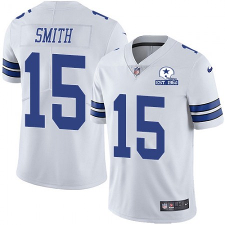 Nike Cowboys #15 Devin Smith White Men's Stitched With Established In 1960 Patch NFL Vapor Untouchable Limited Jersey