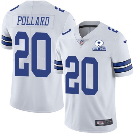 Nike Cowboys #20 Tony Pollard White Men's Stitched With Established In 1960 Patch NFL Vapor Untouchable Limited Jersey