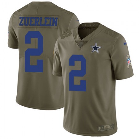 Nike Cowboys #2 Greg Zuerlein Olive Men's Stitched NFL Limited 2017 Salute To Service Jersey