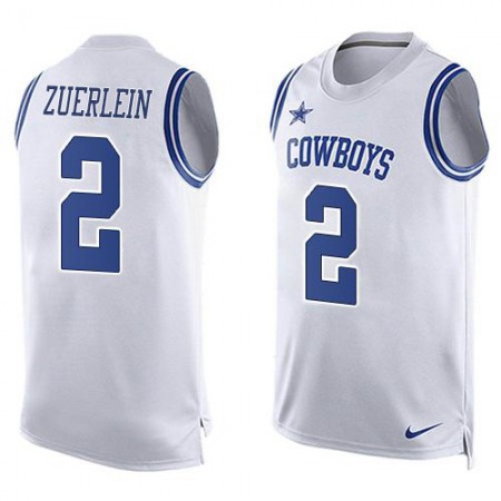 Nike Cowboys #2 Greg Zuerlein White Team Color Men's Stitched NFL Limited Tank Top Jersey