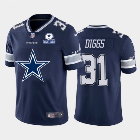 Dallas Cowboys #31 Trevon Diggs Navy Blue Men's Nike Big Team Logo With Established In 1960 Patch Vapor Limited NFL Jersey