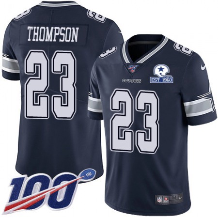 Nike Cowboys #23 Darian Thompson Navy Blue Team Color Men's Stitched With Established In 1960 Patch NFL 100th Season Vapor Untouchable Limited Jersey