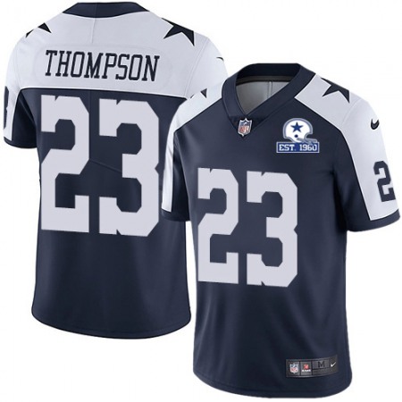 Nike Cowboys #23 Darian Thompson Navy Blue Thanksgiving Men's Stitched With Established In 1960 Patch NFL Vapor Untouchable Limited Throwback Jersey