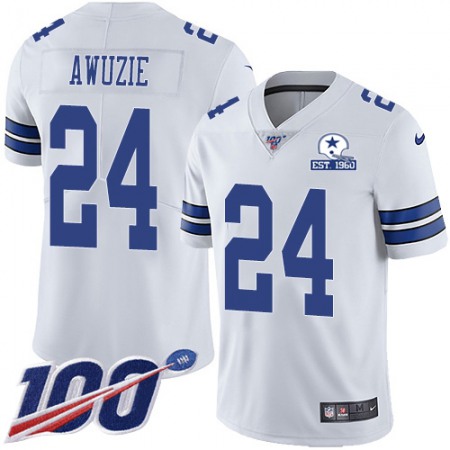 Nike Cowboys #24 Chidobe Awuzie White Men's Stitched With Established In 1960 Patch NFL 100th Season Vapor Untouchable Limited Jersey