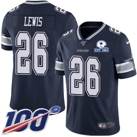 Nike Cowboys #26 Jourdan Lewis Navy Blue Team Color Men's Stitched With Established In 1960 Patch NFL 100th Season Vapor Untouchable Limited Jersey