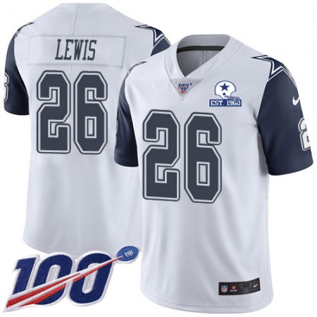 Nike Cowboys #26 Jourdan Lewis White Men's Stitched With Established In 1960 Patch NFL Limited Rush 100th Season Jersey