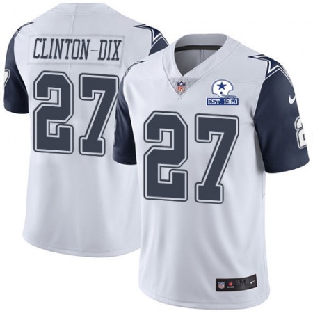 Nike Cowboys #27 Ha Ha Clinton-Dix White Men's Stitched With Established In 1960 Patch NFL Limited Rush Jersey