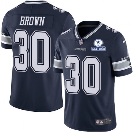 Nike Cowboys #30 Anthony Brown Navy Blue Team Color Men's Stitched With Established In 1960 Patch NFL Vapor Untouchable Limited Jersey