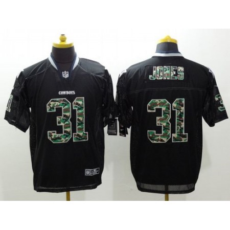 Nike Cowboys #31 Byron Jones Black Men's Stitched NFL Elite Camo Fashion Jersey