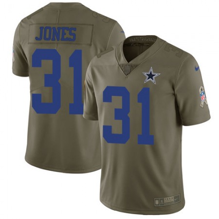 Nike Cowboys #31 Byron Jones Olive Men's Stitched NFL Limited 2017 Salute To Service Jersey