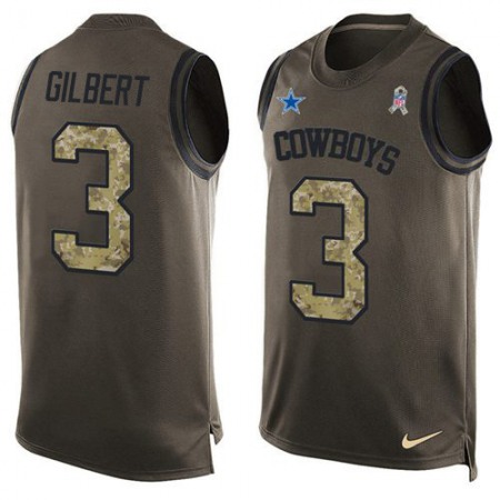 Nike Cowboys #3 Garrett Gilbert Green Men's Stitched NFL Limited Salute To Service Tank Top Jersey
