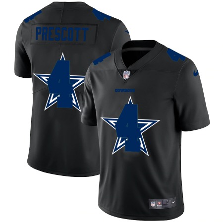 Dallas Cowboys #4 Dak Prescott Men's Nike Team Logo Dual Overlap Limited NFL Jersey Black