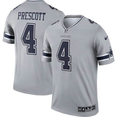 Dallas Cowboys #4 Dak Prescott Nike Men's Gray Inverted Legend Jersey