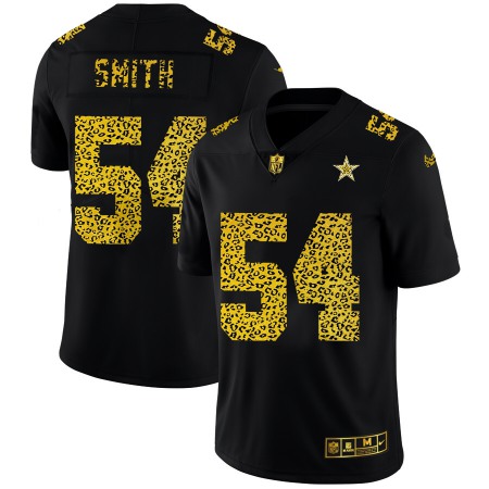 Dallas Cowboys #54 Jaylon Smith Men's Nike Leopard Print Fashion Vapor Limited NFL Jersey Black