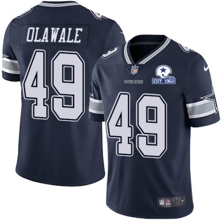 Nike Cowboys #49 Jamize Olawale Navy Blue Team Color Men's Stitched With Established In 1960 Patch NFL Vapor Untouchable Limited Jersey