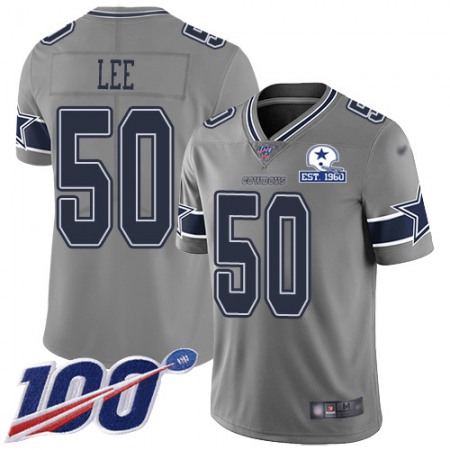 Nike Cowboys #50 Sean Lee Gray Men's Stitched With Established In 1960 Patch NFL Limited Inverted Legend 100th Season Jersey