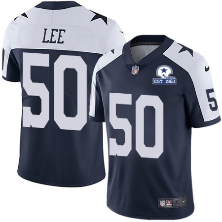 Nike Cowboys #50 Sean Lee Navy Blue Thanksgiving Men's Stitched With Established In 1960 Patch NFL Vapor Untouchable Limited Throwback Jersey