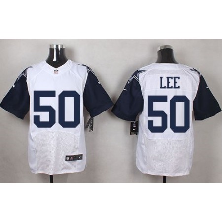 Nike Cowboys #50 Sean Lee White Men's Stitched NFL Elite Rush Jersey